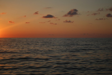 beautiful sunset at the black sea, Georgia
