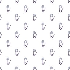Safety pin pattern in cartoon style. Seamless pattern vector illustration