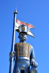 Miska Hussar statue in Hungary