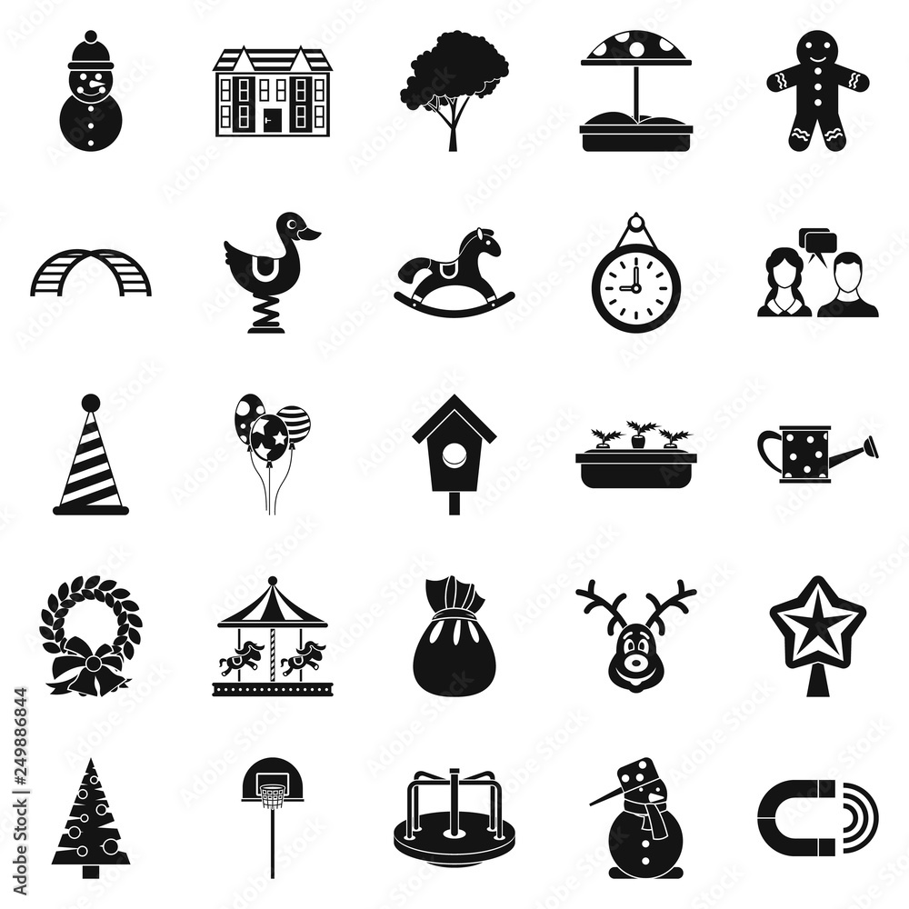 Aufkleber playschool icons set. simple set of 25 playschool vector icons for web isolated on white background