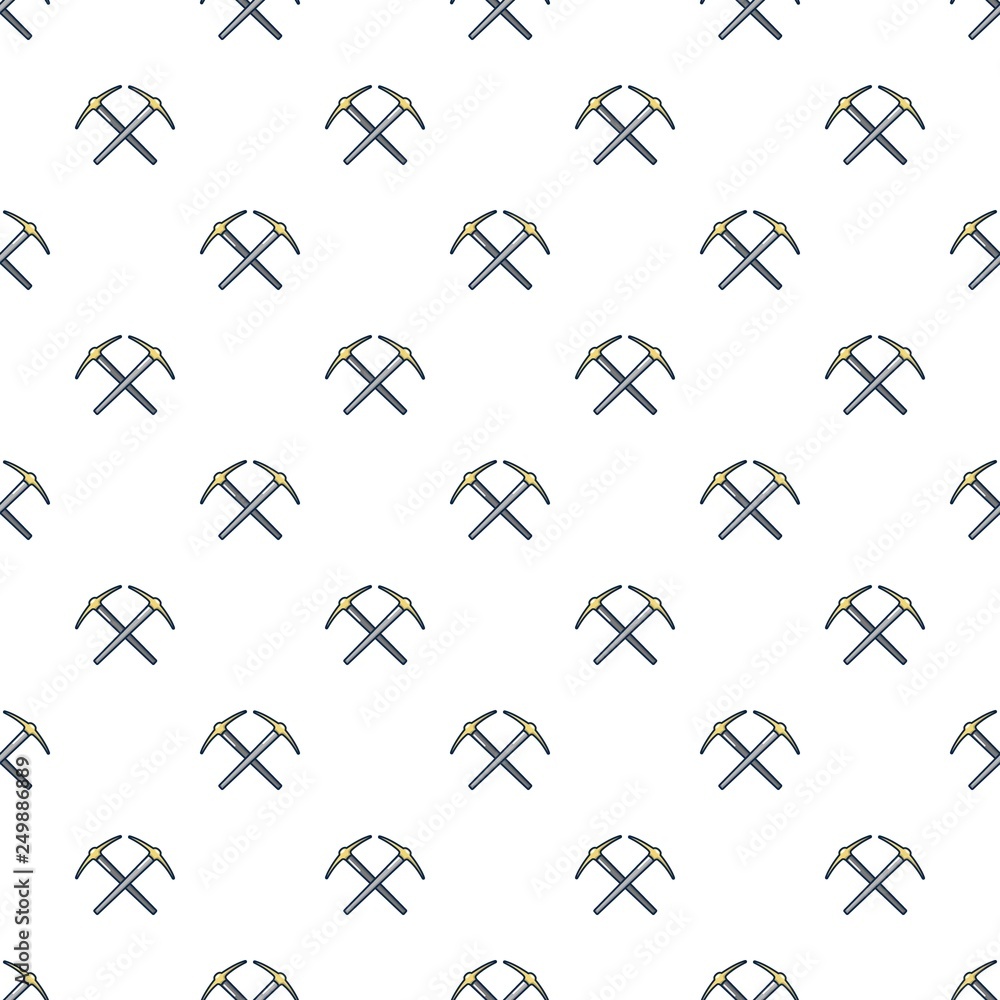 Poster pick axe tool pattern in cartoon style. seamless pattern vector illustration