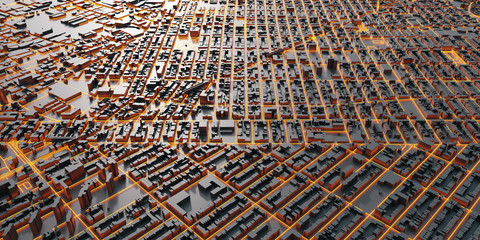 Techno mega city; urban and futuristic technology concepts, original 3d rendering