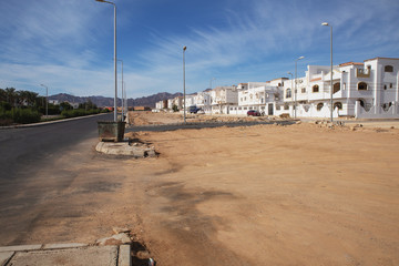 Fototapeta na wymiar View of the wide street in Sharm El-Sheikh city. Egypt