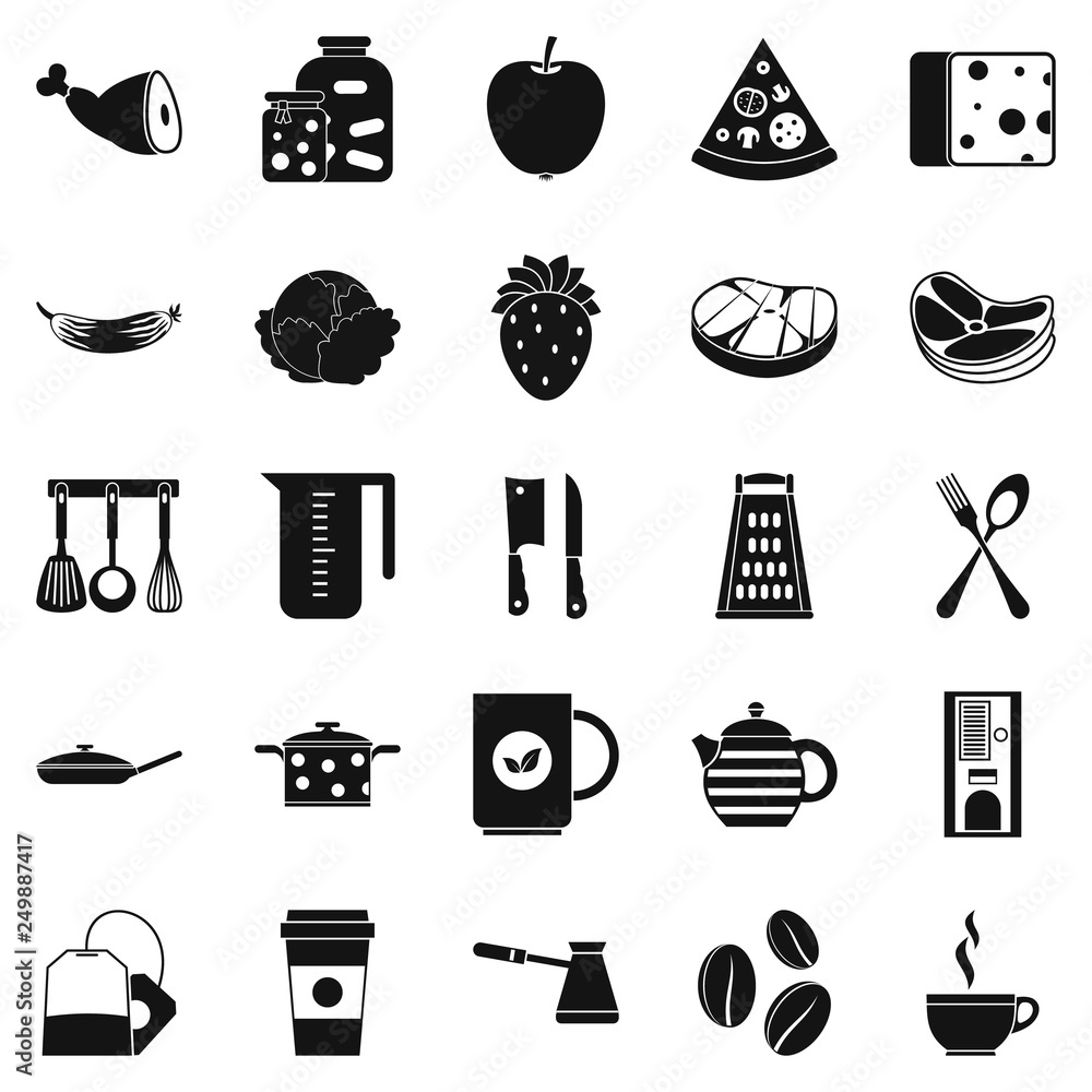Poster culinary icons set. simple set of 25 culinary vector icons for web isolated on white background