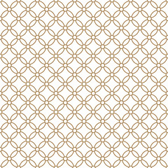 Seamless traditional Japanese geometric ornament .Golden color lines.