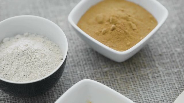 Aromatic spices in plates