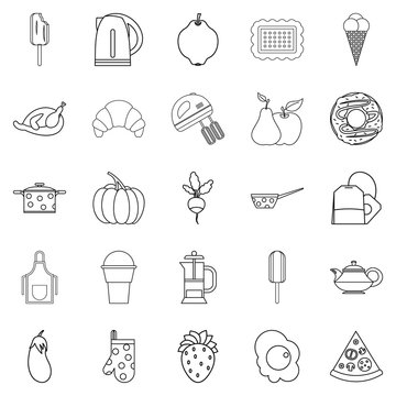 Caboose icons set. Outline set of 25 caboose vector icons for web isolated on white background