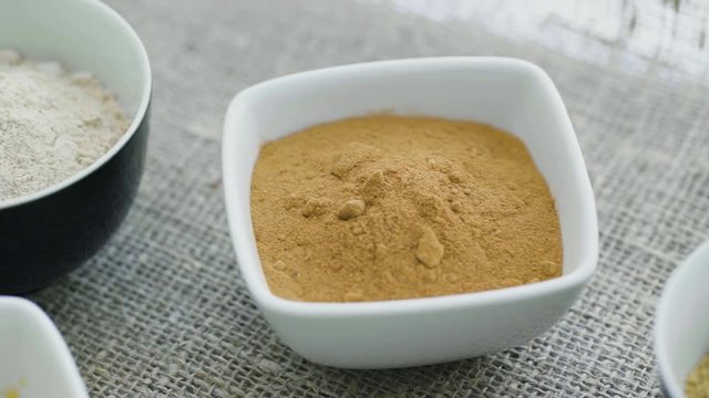 Aromatic spices in plates
