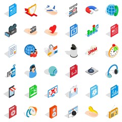 Web camera icons set. isometric style of 36 web camera vector icons for web isolated on white background
