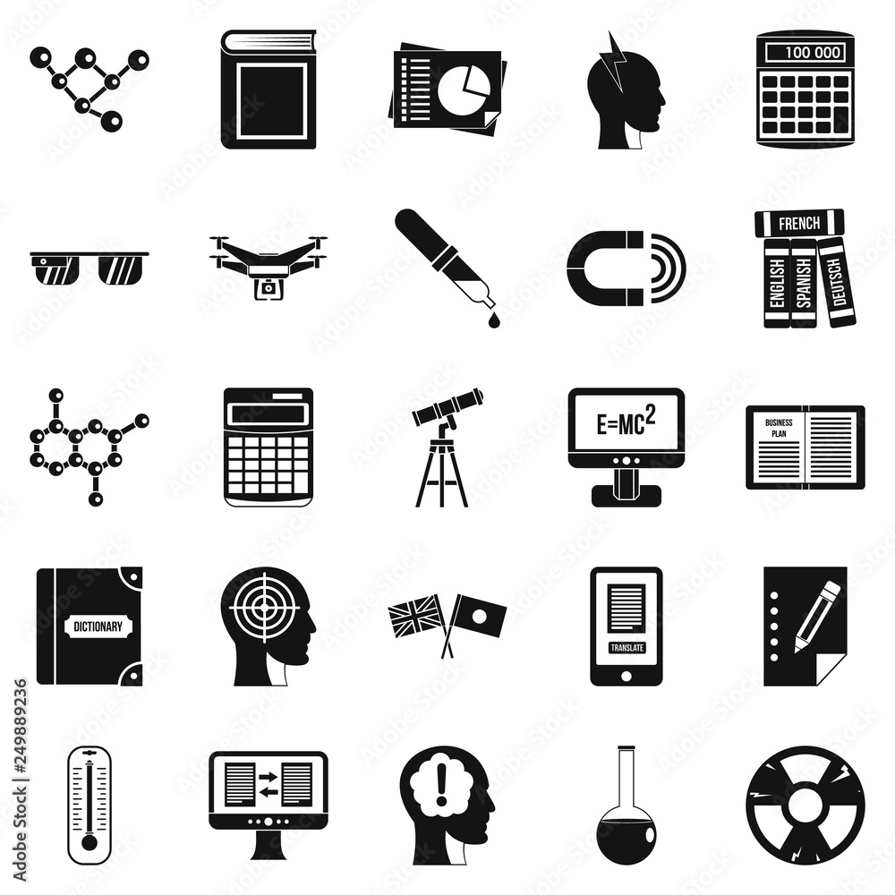 Poster bursary icons set. simple set of 25 bursary vector icons for web isolated on white background