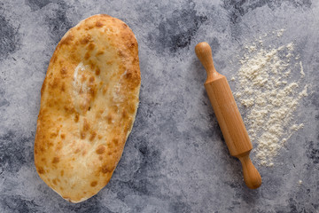 Pita tasty. View from above. The concept of healthy eating.