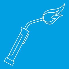 Glass welding mask icon blue outline style isolated vector illustration. Thin line sign