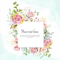 watercolor floral frame background