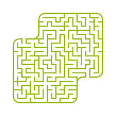 Colored square labyrinth. Game for kids. Puzzle for children. Maze conundrum. Flat vector illustration isolated on white background. With place for your image.
