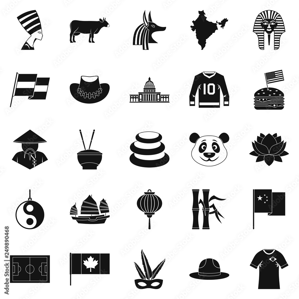 Poster monument icons set. simple set of 25 monument vector icons for web isolated on white background