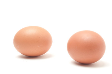 Many eggs on a white scene