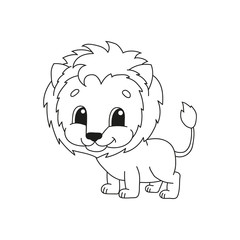 Coloring book pages for kids. Cute cartoon vector illustration.