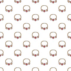 Necklace pattern in cartoon style. Seamless pattern vector illustration