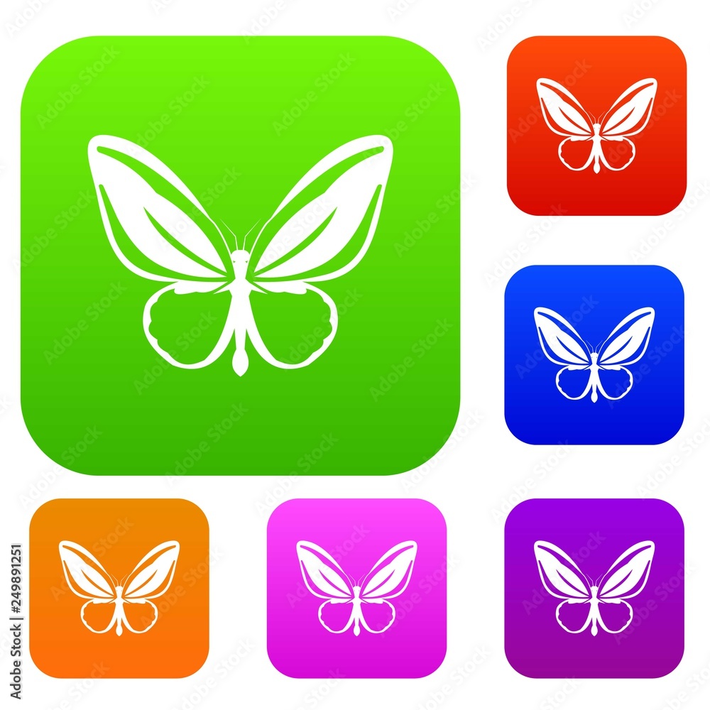 Wall mural Butterfly set icon in different colors isolated vector illustration. Premium collection - Wall murals