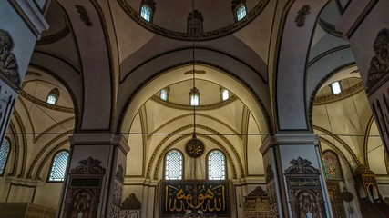 Naklejka premium interior of ancient mosque in istanbul turkey