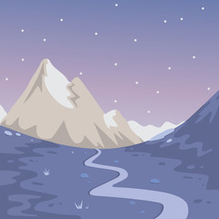 Fototapeta na wymiar Winter Mountains landscape vector. Cartoon outdoors vector Illustration. Snow mountain.