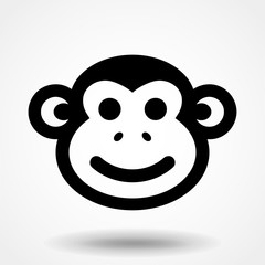 Monkey smile face illustration. Monkey icon