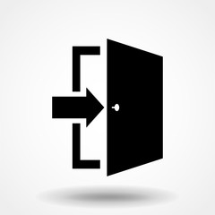 The exit icon. Logout and output, outlet, out symbol. Flat Vector illustration