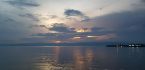 Sunset on the sea; Lake Kivu, Rwanda, East Africa