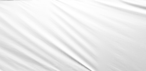 White silky soft cloth background - satin fabric with folds - obrazy, fototapety, plakaty