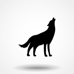 Silhouette of the wolf. Vector logo. wildlife. Wild wolf. Vector illustration.