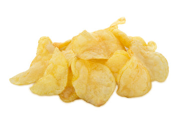 Potato chips isolated on white background