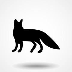 black Fox icon on the background,vector illustration