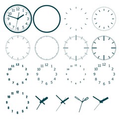 A set for designing a model of a clock.