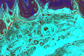 Abstraction of aquamarine paint