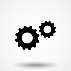Settings gears icon vector in modern flat style for web, graphic and mobile design.