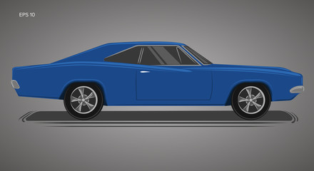 Classic american muscle car vector illustration