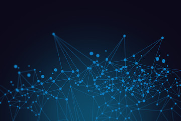 Fototapeta premium neon glow abstract futuristic network background illustration