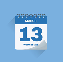Day calendar with date March 13.