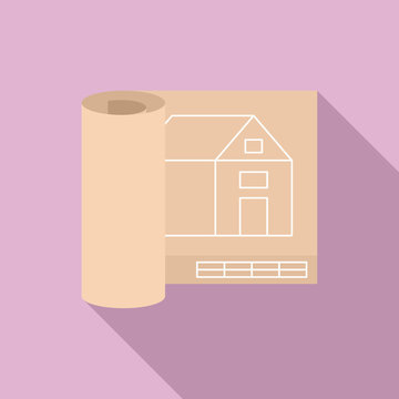 recommend clip art: Architect house project icon. Flat illustration of architect house project vector icon for web design