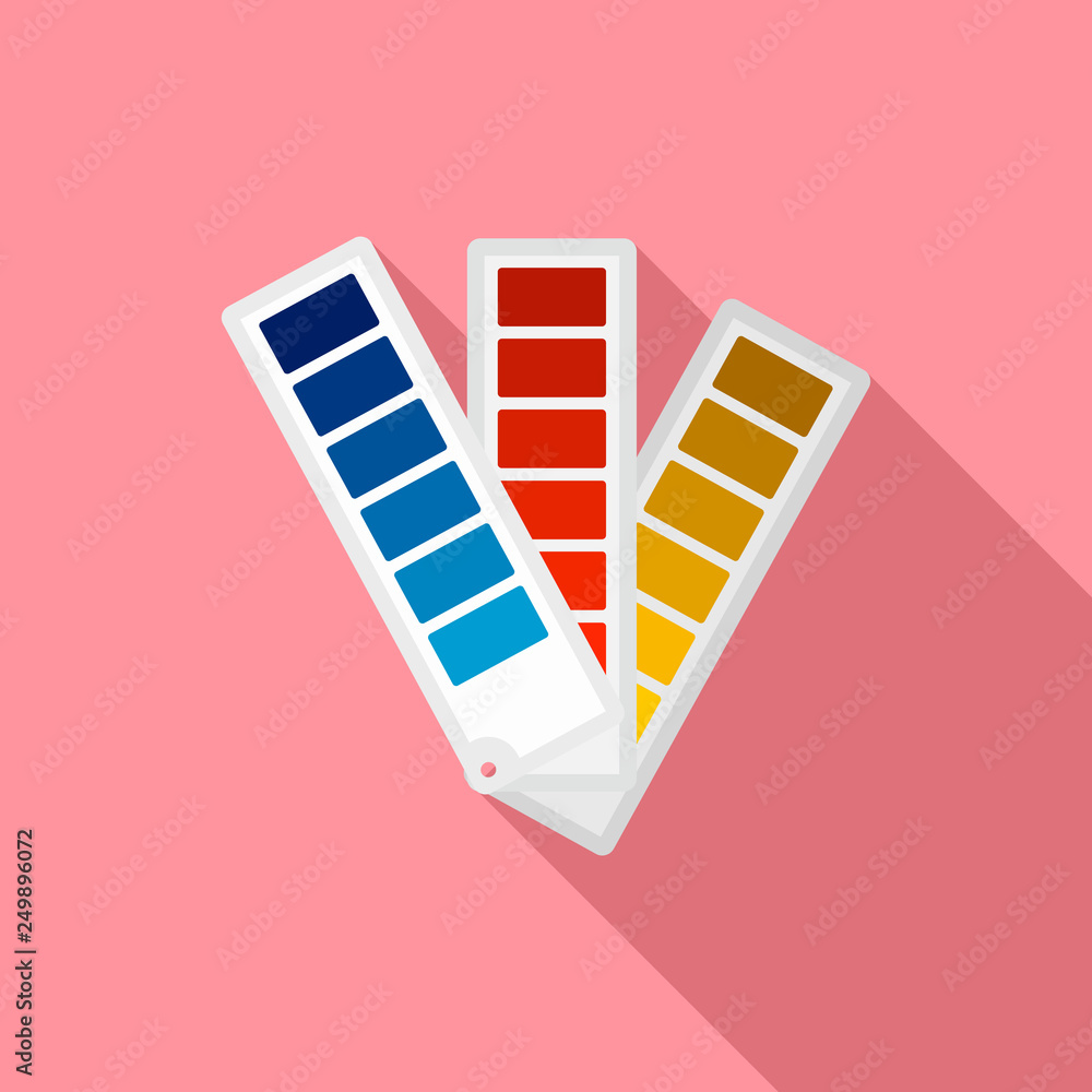 Poster paper pantone color chart icon. flat illustration of paper pantone color chart vector icon for web d