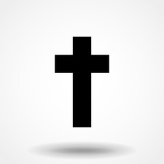 Illustration of an isolated grey cristian cross icon