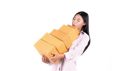 woman holding parcel box