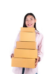 woman holding parcel box