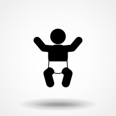 Baby icon simple flat style vector illustration. Baby sign.