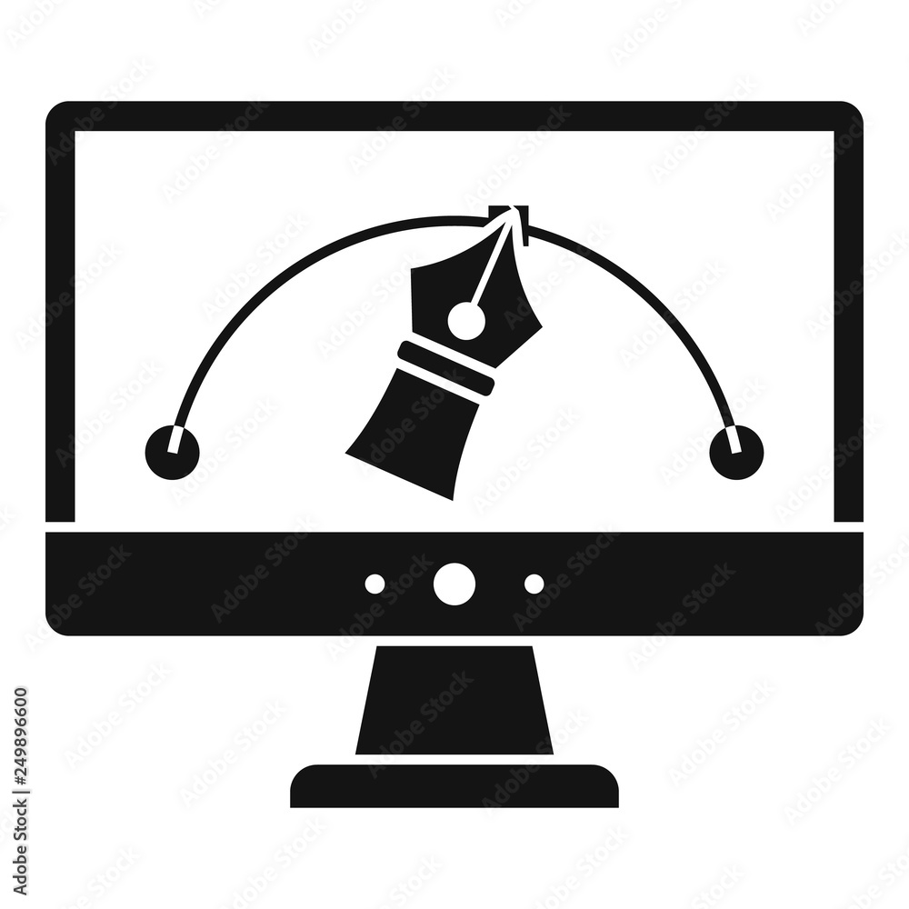 Poster architect draw computer icon. simple illustration of architect draw computer vector icon for web des