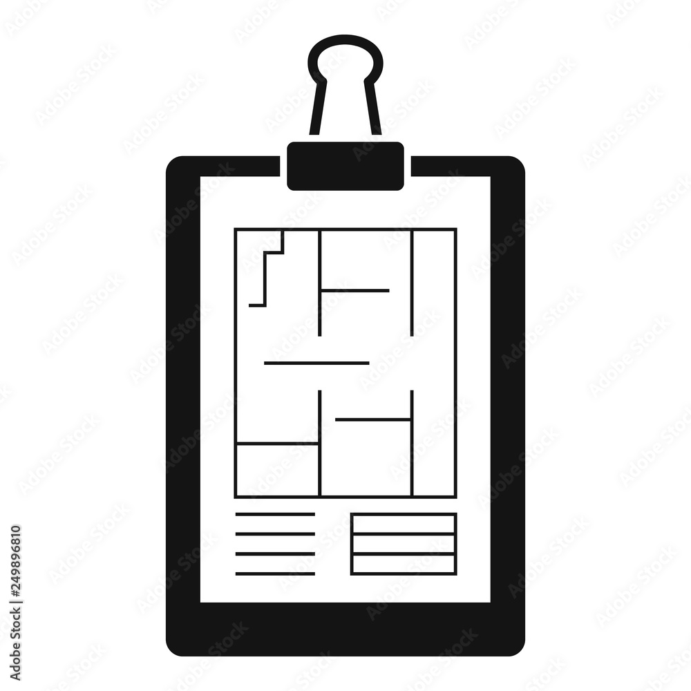 Poster architect clipboard icon. simple illustration of architect clipboard vector icon for web design isol