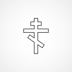 Illustration of an isolated grey cristian cross icon