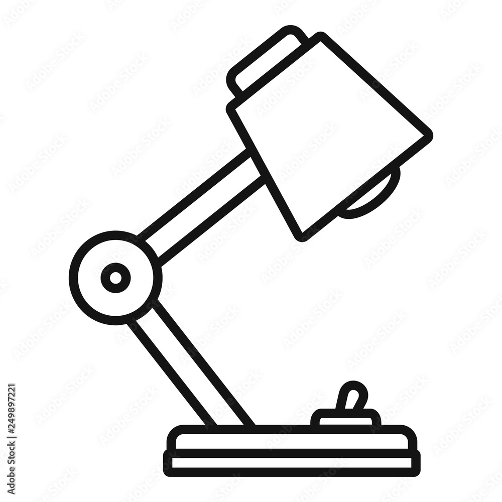 Poster desktop lamp icon. outline desktop lamp vector icon for web design isolated on white background
