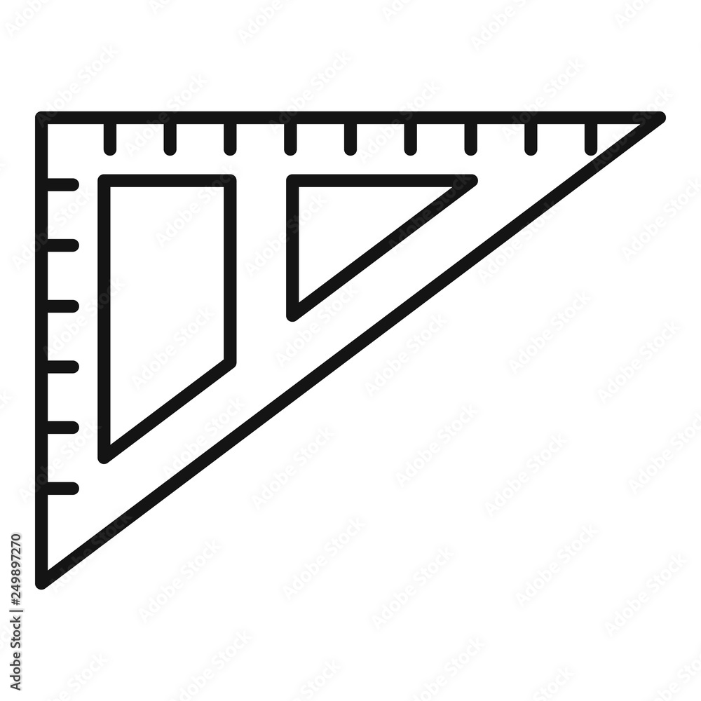 Poster angle ruler icon. outline angle ruler vector icon for web design isolated on white background