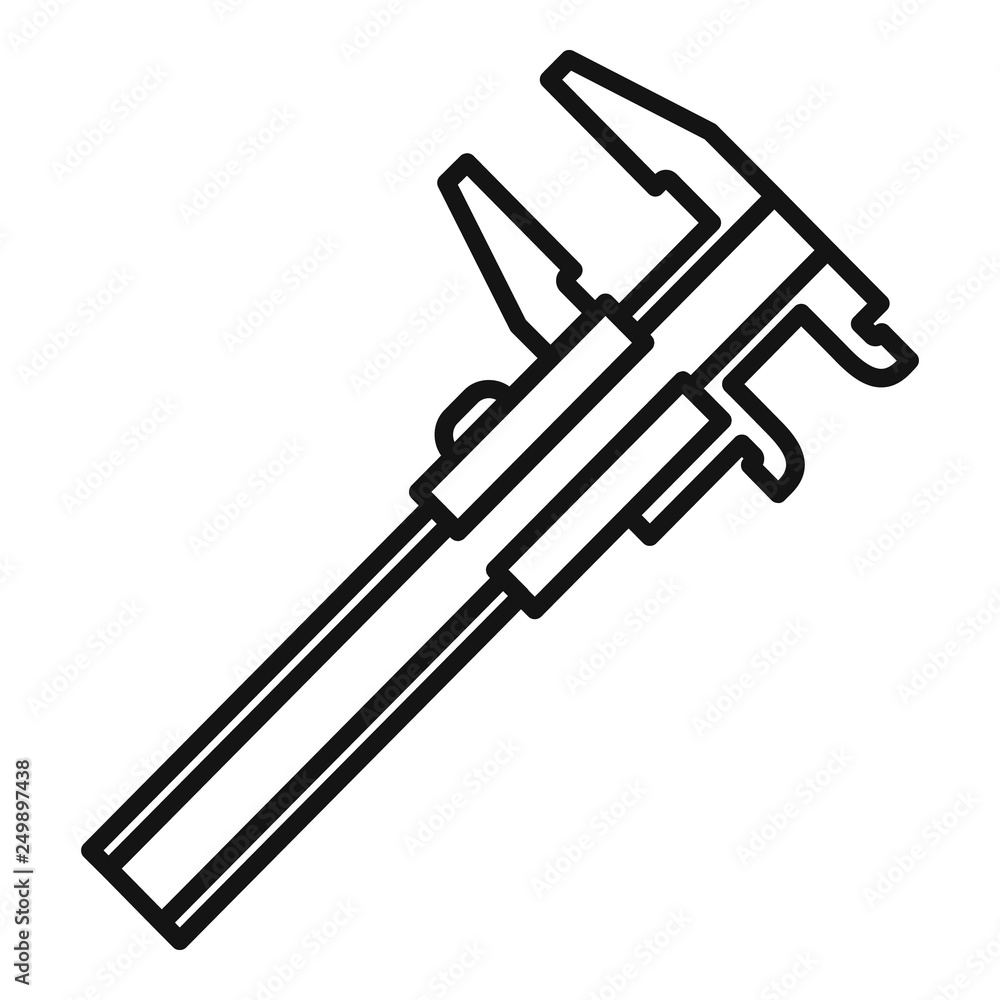 Poster calipers icon. outline calipers vector icon for web design isolated on white background